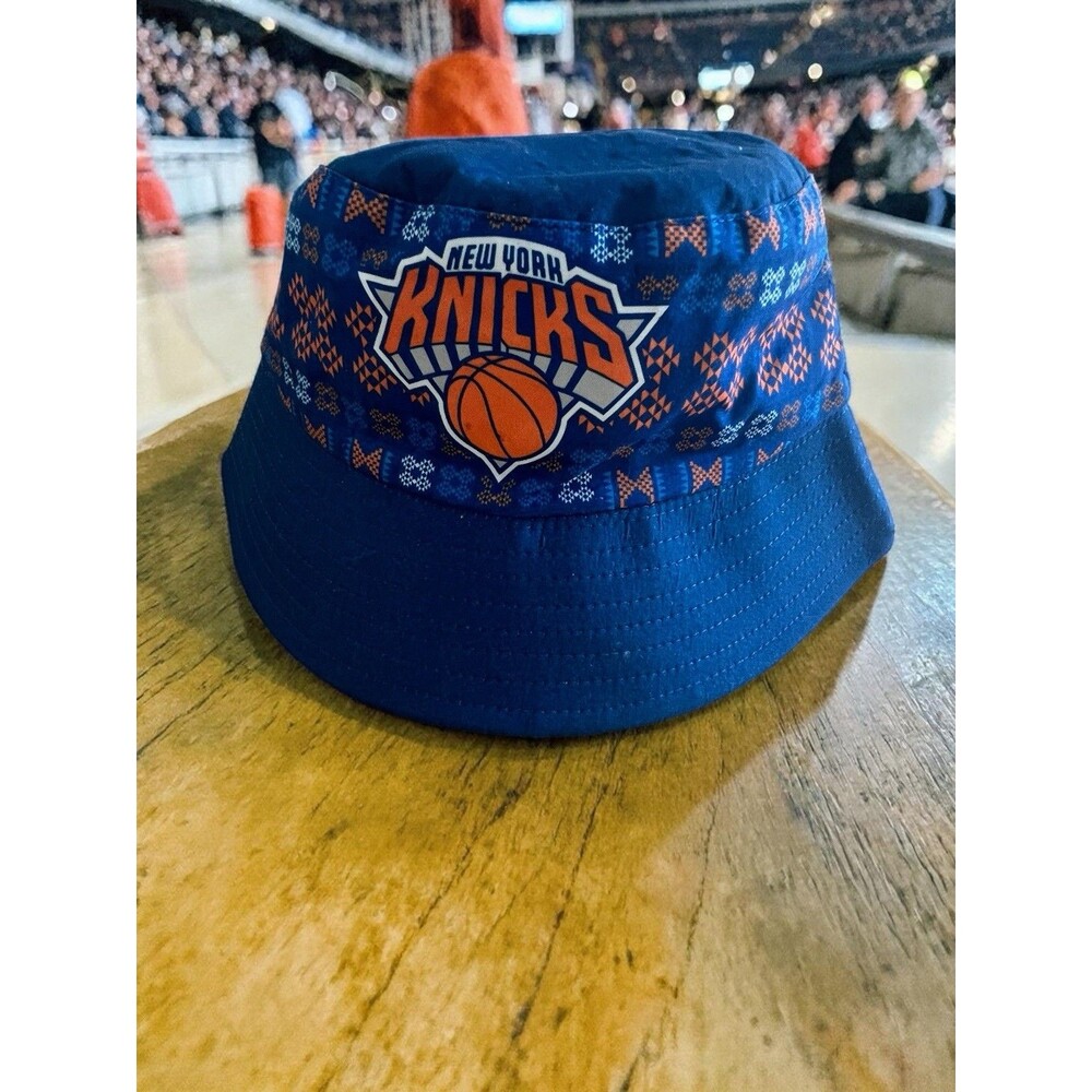New York Knicks Blue Orange Bucket Hat NBA Basketball Fan Apparel
